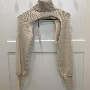 NWT Zara Cream Ribbed Cutout Knit Arm Warmer